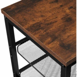 TECTAKE Étagère à Chaussures DERRY 75,5x30,5x45,5cm - Étagère à Chaussures Avec étagères Grillagées, Rangement Pour Chaussures, Organisateur Pour Chaussures - Bois Foncé Industriel -TECTAKE Soldes 2022 53720142 5