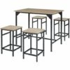 TECTAKE Ensemble Table De Bistrot EDINBURGH 1 Table + 4 Tabourets De Bar - Ensemble Table De Bar, Ensemble Table De Bistrot, Table Haute Avec 4 Tabouret De Bar - Bois Clair Industriel, Chêne Sonoma -TECTAKE Soldes 2022 54848654 1