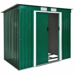 TECTAKE Abri De Jardin Métal 2,7 M² Toiture Monopente - Maison De Jardin, Cabane De Jardin, Remise De Jardin - Vert/blanc