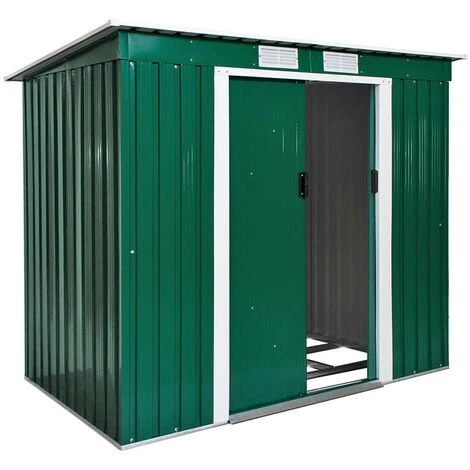 TECTAKE Abri De Jardin Métal 2,7 M² Toiture Monopente - Maison De Jardin, Cabane De Jardin, Remise De Jardin - Vert/blanc 3 TECTAKE Abri De Jardin Métal 2,7 M² Toiture Monopente - Maison De Jardin, Cabane De Jardin, Remise De Jardin - Vert/blanc