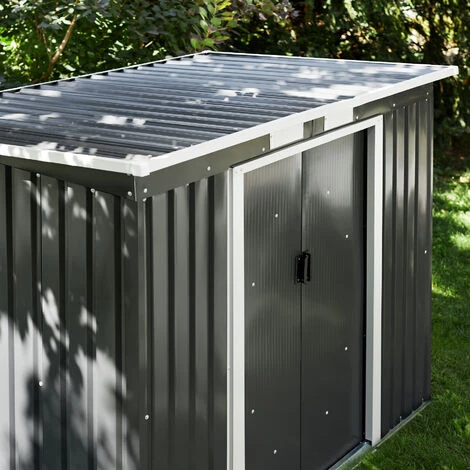 TECTAKE Abri De Jardin Métal 2,7 M² Toiture Monopente - Maison De Jardin, Cabane De Jardin, Remise De Jardin - Vert/blanc 5 TECTAKE Abri De Jardin Métal 2,7 M² Toiture Monopente - Maison De Jardin, Cabane De Jardin, Remise De Jardin - Vert/blanc – Image 3