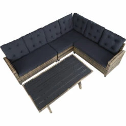 TECTAKE Groupe De Sièges En Rotin Catania - Salon En Rotin, Ensemble Lounge, Groupe Lounge - Marron Naturel -TECTAKE Soldes 2022 59588565 3