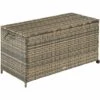 TECTAKE Coffre De Rangement Avec Cadre En Aluminium Et Roues 297l, 117x54x64cm - Coffre De Rangement Exterieur, Malle De Rangement, Caisse De Stockage De Jardin - Marron Naturel -TECTAKE Soldes 2022 60274523 1