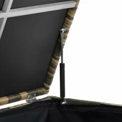 TECTAKE Coffre De Rangement Avec Cadre En Aluminium Et Roues 297l, 117x54x64cm - Coffre De Rangement Exterieur, Malle De Rangement, Caisse De Stockage De Jardin - Marron Naturel -TECTAKE Soldes 2022 60274523 3