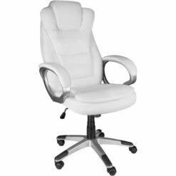 TECTAKE Fauteuil De Direction Zulu - Chaise Gamer, Fauteuil De Bureau, Siege De Bureau - Blanc