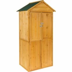TECTAKE Armoire De Jardin Kadi 80,5 X 60 X 213,5 Cm - Maison De Jardin, Cabane De Jardin, Remise De Jardin - Marron