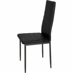 TECTAKE 2 Chaises De Salle à Manger Ou De Cuisine Design épuré Cadre En Acier Noir - Noir -TECTAKE Soldes 2022 66849894 4