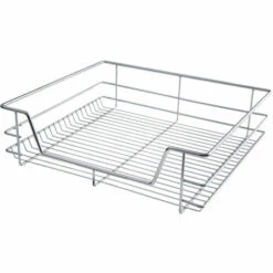 TECTAKE Tiroir Panier De Rangement Télescopique D'Armoire De Cuisine De Salle De Bain Rail Inclus En Métal 57 Cm X 44 Cm X 14 Cm - Gris -TECTAKE Soldes 2022 66849897 3