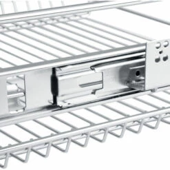 TECTAKE Tiroir Panier De Rangement Télescopique D'Armoire De Cuisine De Salle De Bain Rail Inclus En Métal 57 Cm X 44 Cm X 14 Cm - Gris -TECTAKE Soldes 2022 66849897 4