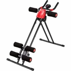 TECTAKE Appareil De Musculation Planche Pour Abdominaux Pliable En Acier 100 Cm X 54 Cm X 92 Cm Noir - Noir/rouge