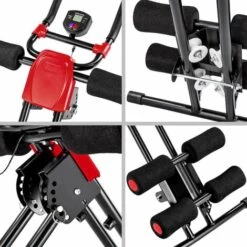 TECTAKE Appareil De Musculation Planche Pour Abdominaux Pliable En Acier 100 Cm X 54 Cm X 92 Cm Noir - Noir/rouge -TECTAKE Soldes 2022 66849996 3