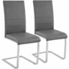 TECTAKE 2 Chaises De Salle à Manger Rembourrées Design Moderne Pieds En Métal Gris - Gris -TECTAKE Soldes 2022 66850002 1