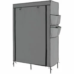 TECTAKE Armoire Penderie En Tissu 4 Compartiments 108x45x164cm - Armoire De Rangement, Garde-robe, Armoire De Chambre - Gris -TECTAKE Soldes 2022 66850072 3
