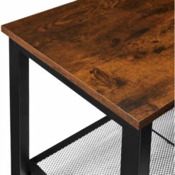 TECTAKE Étagère à Chaussures TAUNTON 80x30x45,5cm - Étagère à Chaussures Avec étagères Grillagées, Rangement Pour Chaussures, Banc Pour Chaussures - Bois Foncé Industriel -TECTAKE Soldes 2022 66850101 4