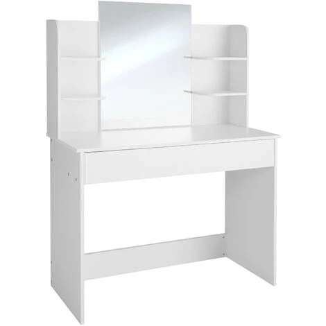 TECTAKE Coiffeuse CAMILLE Avec Miroir Et Rangements - Blanc 3 TECTAKE Coiffeuse CAMILLE Avec Miroir Et Rangements - Blanc