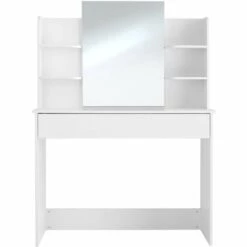 TECTAKE Coiffeuse CAMILLE Avec Miroir Et Rangements - Blanc 11 TECTAKE Coiffeuse CAMILLE Avec Miroir Et Rangements - Blanc -TECTAKE Soldes 2022 66850128 5