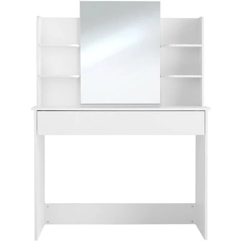 TECTAKE Coiffeuse CAMILLE Avec Miroir Et Rangements - Blanc 7 TECTAKE Coiffeuse CAMILLE Avec Miroir Et Rangements - Blanc – Image 5