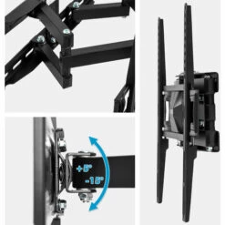 TECTAKE Support Mural TV Orientable Et Inclinable Pour Ecran 32" - 55" Noir - Noir -TECTAKE Soldes 2022 66850867 4