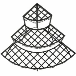 TECTAKE Escalier Etagère Porte Plantes Fleurs D'Angle 3 Marches En Fer Thermo Laqué 60 Cm X 60 Cm X 60 Cm Noir - Noir -TECTAKE Soldes 2022 66850892 3