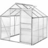 TECTAKE Serre De Jardin Polycarbonate 3,7 M² + 1 Lucarne - Blanc Transparent -TECTAKE Soldes 2022 66850934 1