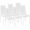 TECTAKE 6 Chaises De Salle à Manger Design Cadre En Acier Dossier à Strass Blanc - Blanc -TECTAKE Soldes 2022 66850945 1