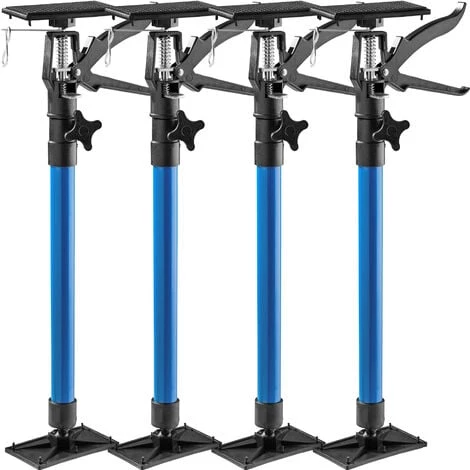 TECTAKE Lot De 4 Etais Télescopiques De Soutien à Gâchette Réglables De 51 Cm ? 115 Cm Bleu - Bleu 3 TECTAKE Lot De 4 Etais Télescopiques De Soutien à Gâchette Réglables De 51 Cm ? 115 Cm Bleu - Bleu