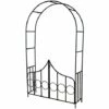 TECTAKE Arche De Jardin Pour Plantes Grimpantes Et Rosiers 240 Cm - 2 Portes - En Acier Vert Foncé - Vert -TECTAKE Soldes 2022 66850985 1