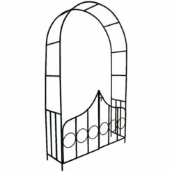 TECTAKE Arche De Jardin Pour Plantes Grimpantes Et Rosiers 240 Cm - 2 Portes - En Acier Vert Foncé - Vert -TECTAKE Soldes 2022 66850985 3
