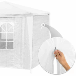 TECTAKE Tonnelle De Jardin Autoportante 9 M X 3 M Avec 8 Rideaux Amovibles Structure En Métal Blanc - Blanc -TECTAKE Soldes 2022 66851007 3