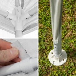 TECTAKE Tonnelle De Jardin Autoportante 9 M X 3 M Avec 8 Rideaux Amovibles Structure En Métal Blanc - Blanc -TECTAKE Soldes 2022 66851007 4