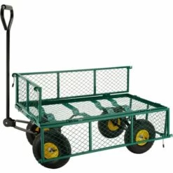 TECTAKE Chariot De Jardin + Bâche Charge Maximum 350 Kg Vert - Vert -TECTAKE Soldes 2022 66851015 3