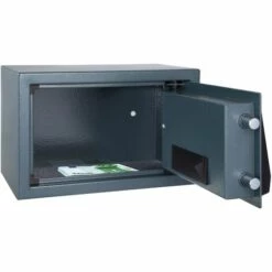 TECTAKE Coffre Fort Electronique De Sécurité En Acier + 2 Clés 20 Cm X 31 Cm X 22 Cm Gris - Noir -TECTAKE Soldes 2022 66851026 3