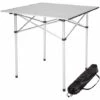 TECTAKE Table Pliante De Camping 70 Cm X 70 Cm X 70 Cm En Aluminium + Sac De Transport - Gris