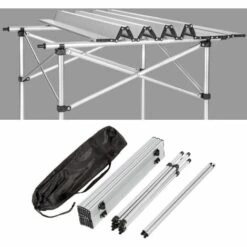 TECTAKE Table Pliante De Camping 70 Cm X 70 Cm X 70 Cm En Aluminium + Sac De Transport - Gris -TECTAKE Soldes 2022 66851065 4
