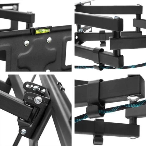 TECTAKE Support TV Mural, Support Mural TV, Support TV, Support Mural, Support TV Mural Orientable Et Inclinable - Noir 5 TECTAKE Support TV Mural, Support Mural TV, Support TV, Support Mural, Support TV Mural Orientable Et Inclinable - Noir – Image 3