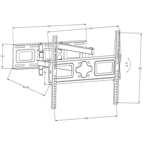TECTAKE Support TV Mural, Support Mural TV, Support TV, Support Mural, Support TV Mural Orientable Et Inclinable - Noir 6 TECTAKE Support TV Mural, Support Mural TV, Support TV, Support Mural, Support TV Mural Orientable Et Inclinable - Noir – Image 4
