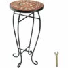 TECTAKE Table De Jardin, D'Appoint, De Balcon, De Bistrot, Table De Terrasse En Mosaïque 30 Cm X 30 Cm X 61,5 Cm Marron - Marron Terracotta -TECTAKE Soldes 2022 66851151 1