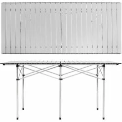 TECTAKE Table Pliante De Camping 4 à 6 Places 140 Cm X 70 Cm X 70 Cm En Aluminium + Sac De Transport - Gris -TECTAKE Soldes 2022 66851165 4
