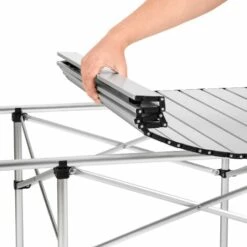 TECTAKE Table Pliante De Camping 4 à 6 Places 140 Cm X 70 Cm X 70 Cm En Aluminium + Sac De Transport - Gris -TECTAKE Soldes 2022 66851165 5