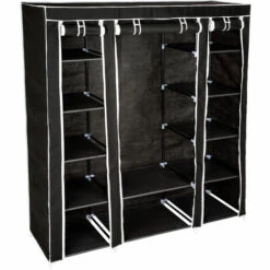 TECTAKE Armoire Penderie ? 12 Compartiments En Tissu 150 Cm X 175 Cm X 45 Cm Noir - Noir 9 TECTAKE Armoire Penderie ? 12 Compartiments En Tissu 150 Cm X 175 Cm X 45 Cm Noir - Noir -TECTAKE Soldes 2022 66851182 3