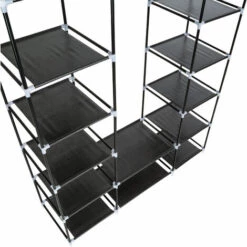 TECTAKE Armoire Penderie ? 12 Compartiments En Tissu 150 Cm X 175 Cm X 45 Cm Noir - Noir 11 TECTAKE Armoire Penderie ? 12 Compartiments En Tissu 150 Cm X 175 Cm X 45 Cm Noir - Noir -TECTAKE Soldes 2022 66851182 5