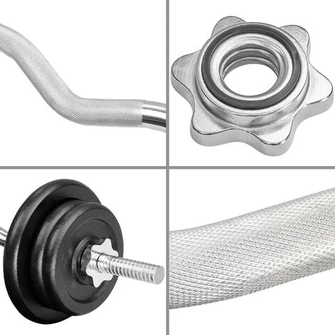 TECTAKE Kit 6 Haltères Et Barre De Musculation - Lot De 6 Haltères, Ensemble Haltères Longues, Barres D´haltères - Gris Chrome 6 TECTAKE Kit 6 Haltères Et Barre De Musculation - Lot De 6 Haltères, Ensemble Haltères Longues, Barres D´haltères - Gris Chrome – Image 4