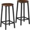 TECTAKE 2 Tabourets De Bar Corby - Ensemble De 2 Tabourets De Bar, Tabouret De Bistro, Chaises De Cuisine - Bois Foncé Industriel -TECTAKE Soldes 2022 66851246 1
