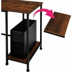 TECTAKE Bureau Informatique STOKE 137x55x75cm - Bureau Informatique, Bureau, Table Pour Ordinateur - Bois Foncé Industriel 10 TECTAKE Bureau Informatique STOKE 137x55x75cm - Bureau Informatique, Bureau, Table Pour Ordinateur - Bois Foncé Industriel -TECTAKE Soldes 2022 66851311 4