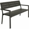TECTAKE Banc De Jardin Line 2 Places En Aluminium 128 X 59 X 88cm - Meuble De Jardin, Banc De Jardin Extérieur, Banc Extérieur - Gris Foncé -TECTAKE Soldes 2022 66851389 1