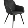 TECTAKE Chaise Marilyn Aspect Lin Noir - Noir -TECTAKE Soldes 2022 66851535 1