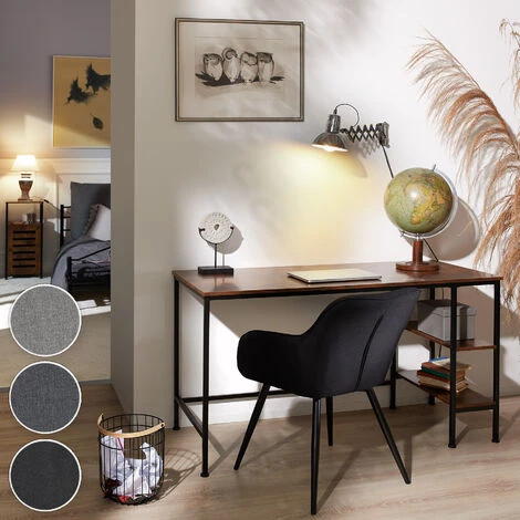 TECTAKE Chaise Marilyn Aspect Lin Noir - Noir 5 TECTAKE Chaise Marilyn Aspect Lin Noir - Noir – Image 3