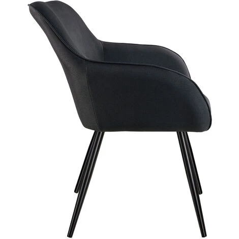 TECTAKE Chaise Marilyn Aspect Lin Noir - Noir 7 TECTAKE Chaise Marilyn Aspect Lin Noir - Noir – Image 5