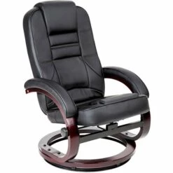 TECTAKE Fauteuil Relax Pied Rond - Fauteuil Avec Repose-pied, Fauteuil Barcante, Fauteuil A Bascule - Noir -TECTAKE Soldes 2022 66851567 3
