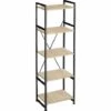 TECTAKE Etagère Bibliothèque MANCHESTER Style Industriel 47,5 X 34,5 X 151,5 Cm - Bibliothèque, Etagere Bois, Bibliothèque Meuble - Bois Clair Industriel, Chêne Sonoma -TECTAKE Soldes 2022 66851612 1
